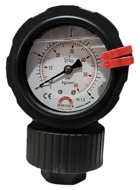台湾safe/stiko华记压力表4KG/CM²60psiPP隔膜GS-AC内牙1/2充油