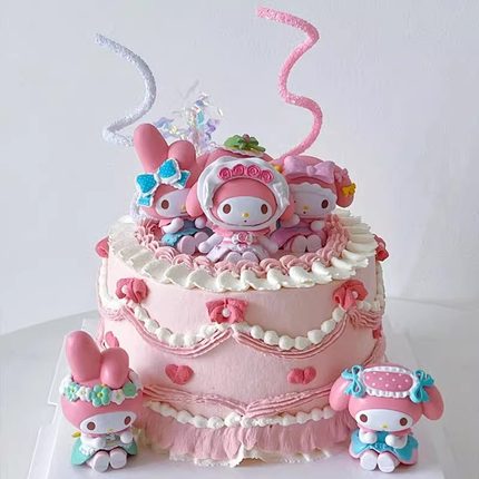 三丽鸥小猫咪女仆可爱库米米儿童摆件蛋糕生日装饰烘焙装扮配件