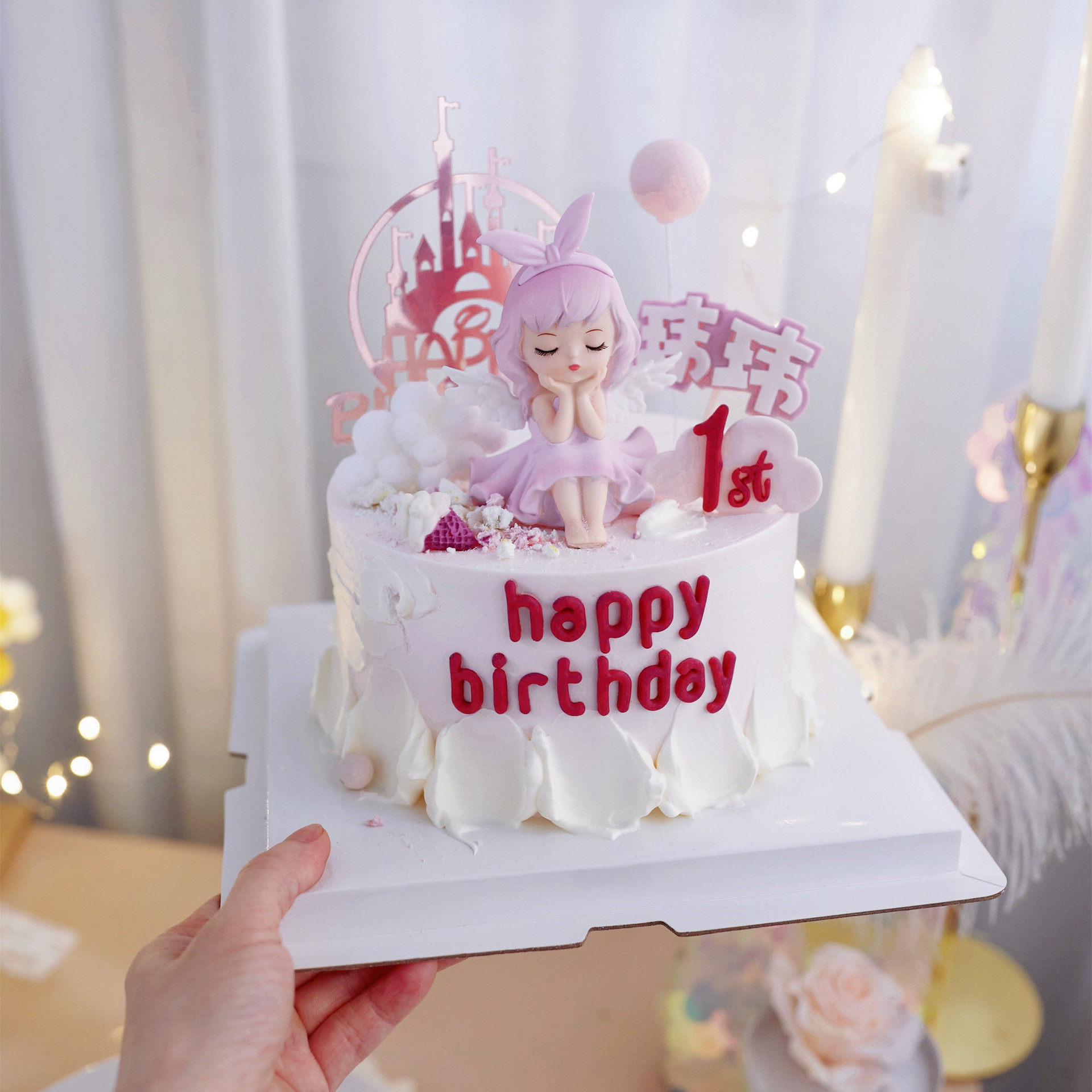 网红烘焙蛋糕装饰摆件天使翅膀公主插件梦可儿少女心可爱生日配件