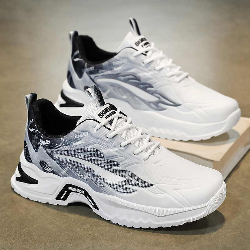 男鞋夏季新款透气网面运动鞋子男士潮流百搭厚底休闲跑步老爹潮鞋