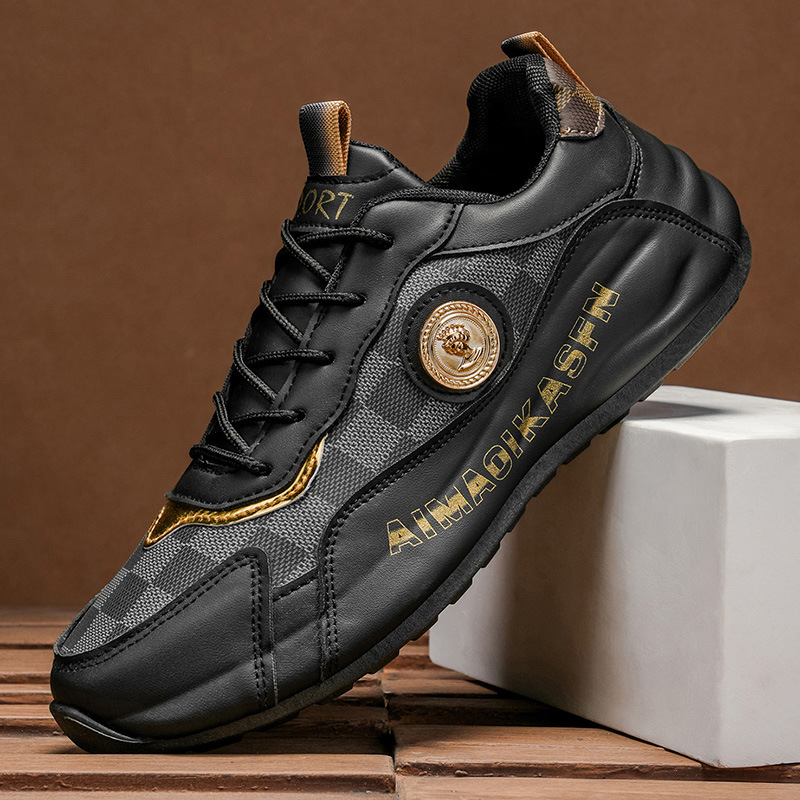 男鞋2025冬季新款轻便运动休闲鞋厚底软底潮鞋百搭增高老爹鞋子男