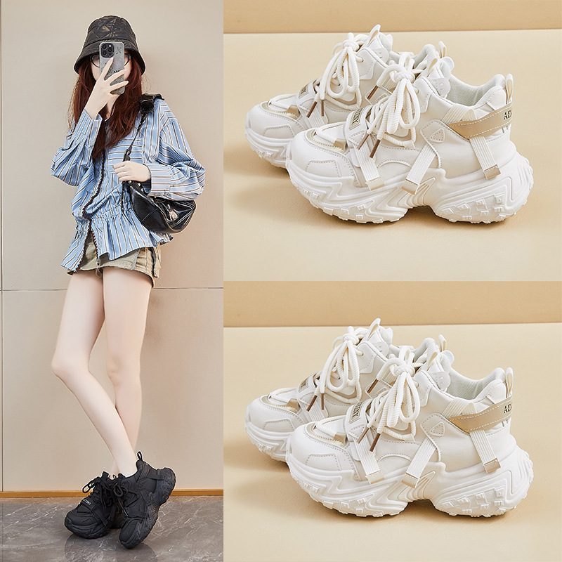 2025秋季新款韩版ins老爹鞋女学生厚底运动跑步增高休闲FB9905-6