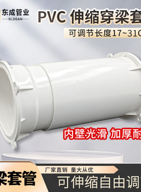 PVC穿梁套管50 75 110预埋墙伸缩套节过梁固定器过梁墙上定位卡