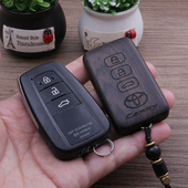 匙刻郎适用于丰田普拉多酷路泽CHR凯美瑞改装 实木钥匙壳非包套扣