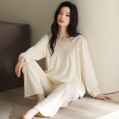 本映海岛绒加厚保暖女士睡衣套装