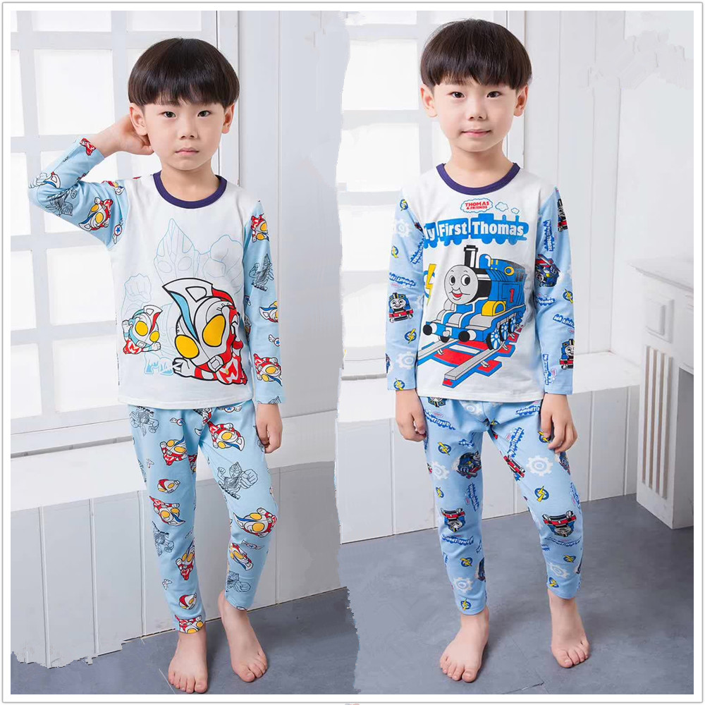 儿童睡衣家居服纯棉 男孩 秋 2018新款男童长袖全棉1-5-9岁套装潮