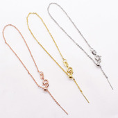 DIY配件镀925银O形脚链 针式 随意调节定位硅胶珠十字手链万能项链