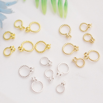 925银小平安扣玉石环扣