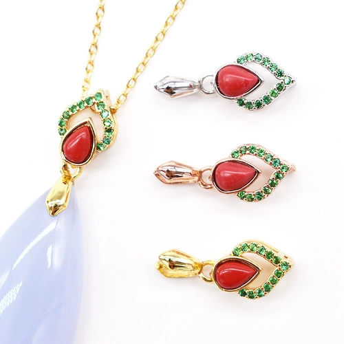 Подвеска подходит для мужчин и женщин, изумрудный аксессуар, чай Тегуаньинь из нефрита, серебро 925 пробы, DIY