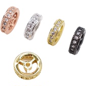 圆形路路通隔珠 DIY手工串珍珠花托花帽手链项链隔层隔片配件