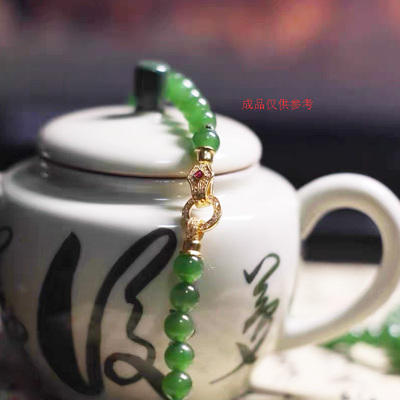 镀925银镶钻扣头diy珍珠单排