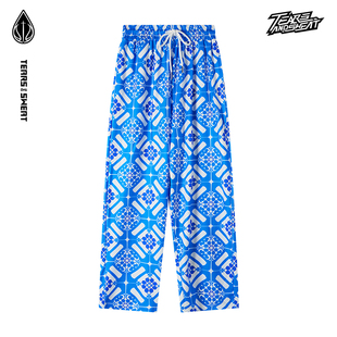 TEARSANDSWEAT篮球训练春夏秋冬锐哥同款格调印花美式直筒运动裤