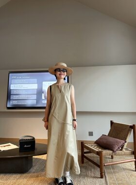 出口订单精品｜2026夏季一片式简约设计背心长裙宽松休闲连衣裙ol