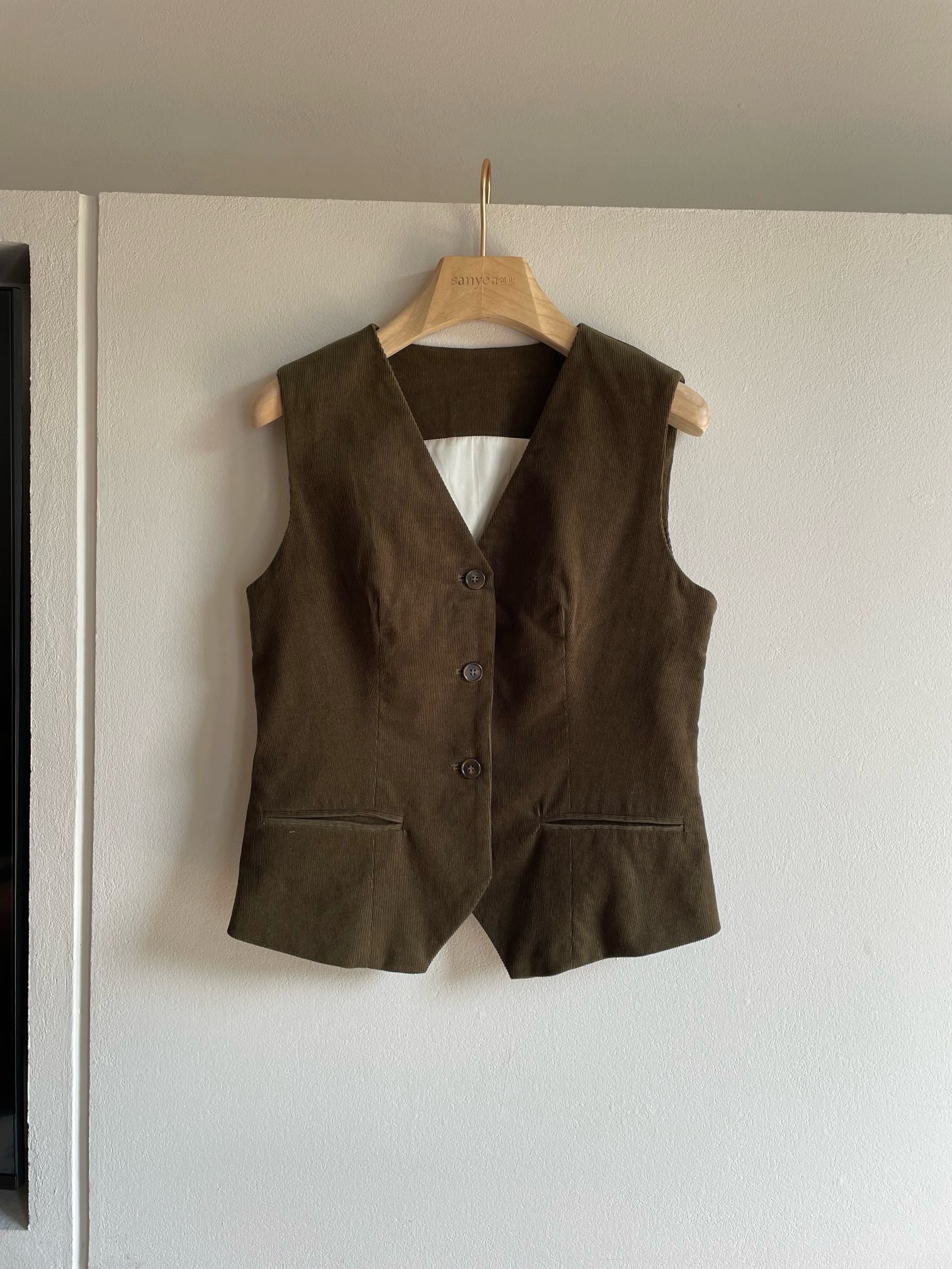 出口订单|高端精品进口灯芯绒时尚百搭显瘦马甲背心女春秋马夹