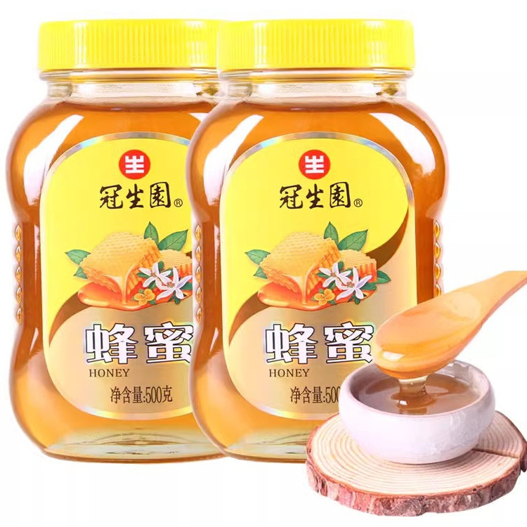 上海冠生园玻璃瓶500g/900g百花蜜麦片冲饮伴侣350g低GI洋槐蜂蜜