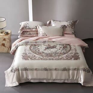 印花天丝棉四件套床品 轻奢高端蚕丝设计师数码 隐士秘境 欧式