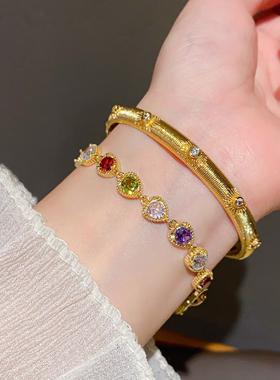 布契拉丝手镯女中古轻奢多巴胺锆石手链女小众精致高颜值闺蜜手环