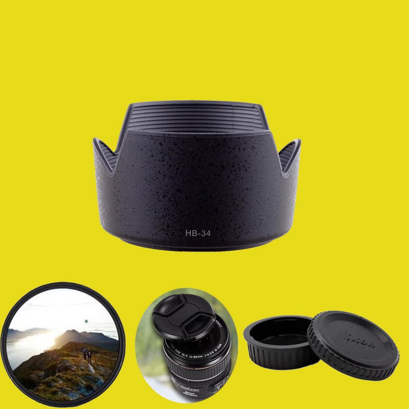HB-34遮光罩适用尼康相机AF-S DX VR变焦尼克55-200mm卡口镜头