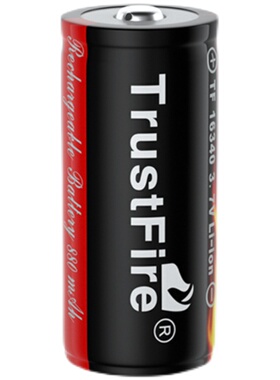TrustFire16340 880毫安充电锂电池3.7v大容量手电筒电池耐用