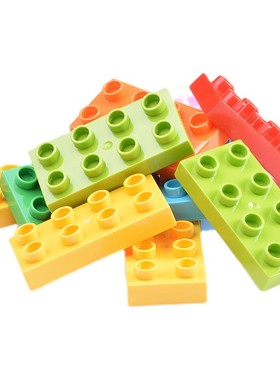 兼容乐高积木大颗粒8孔长方形配件薄砖墙砖矮2X4称斤基础散装零件