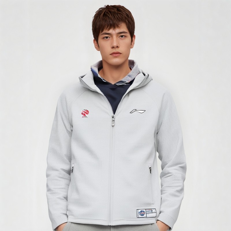 李宁CBA男子连帽宽松篮球外套