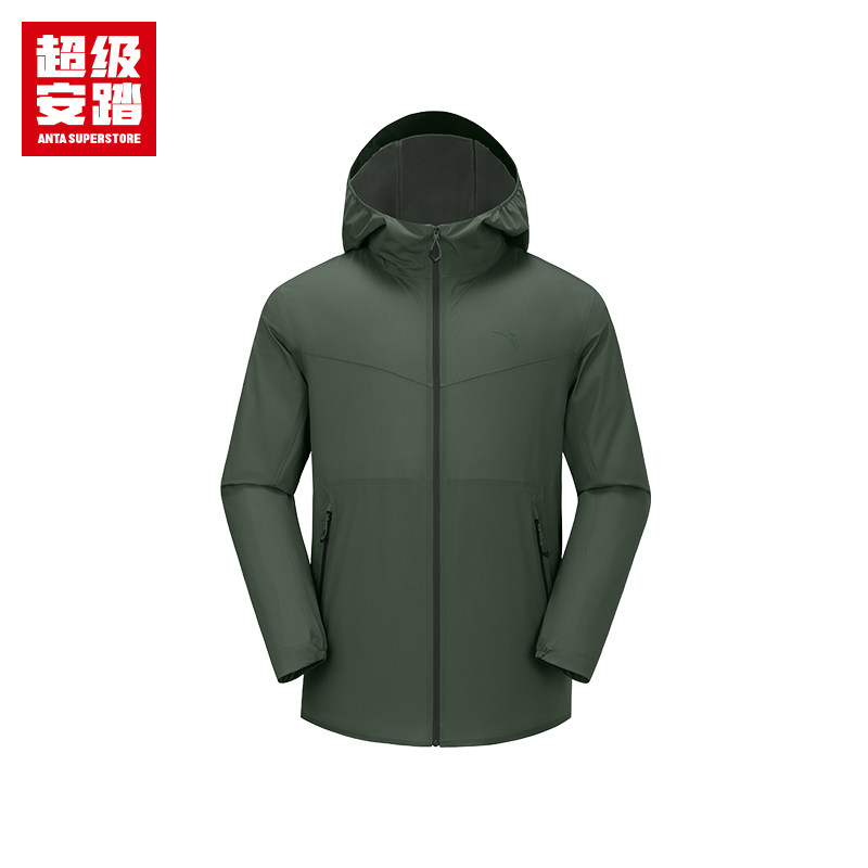 安踏户外男防泼水舒适运动冲锋衣