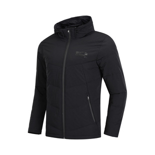 羽绒服AYMN059 灰鸭绒短款 中国李宁男士 CBA篮球系列上衣连帽冬季