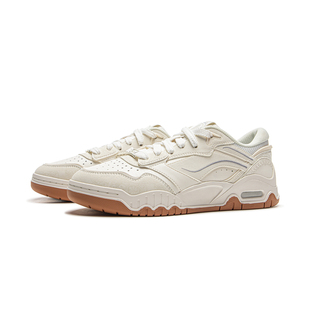 中国李宁月白3女子减震回弹轻盈板鞋舒适经典复古休闲鞋AGCV078