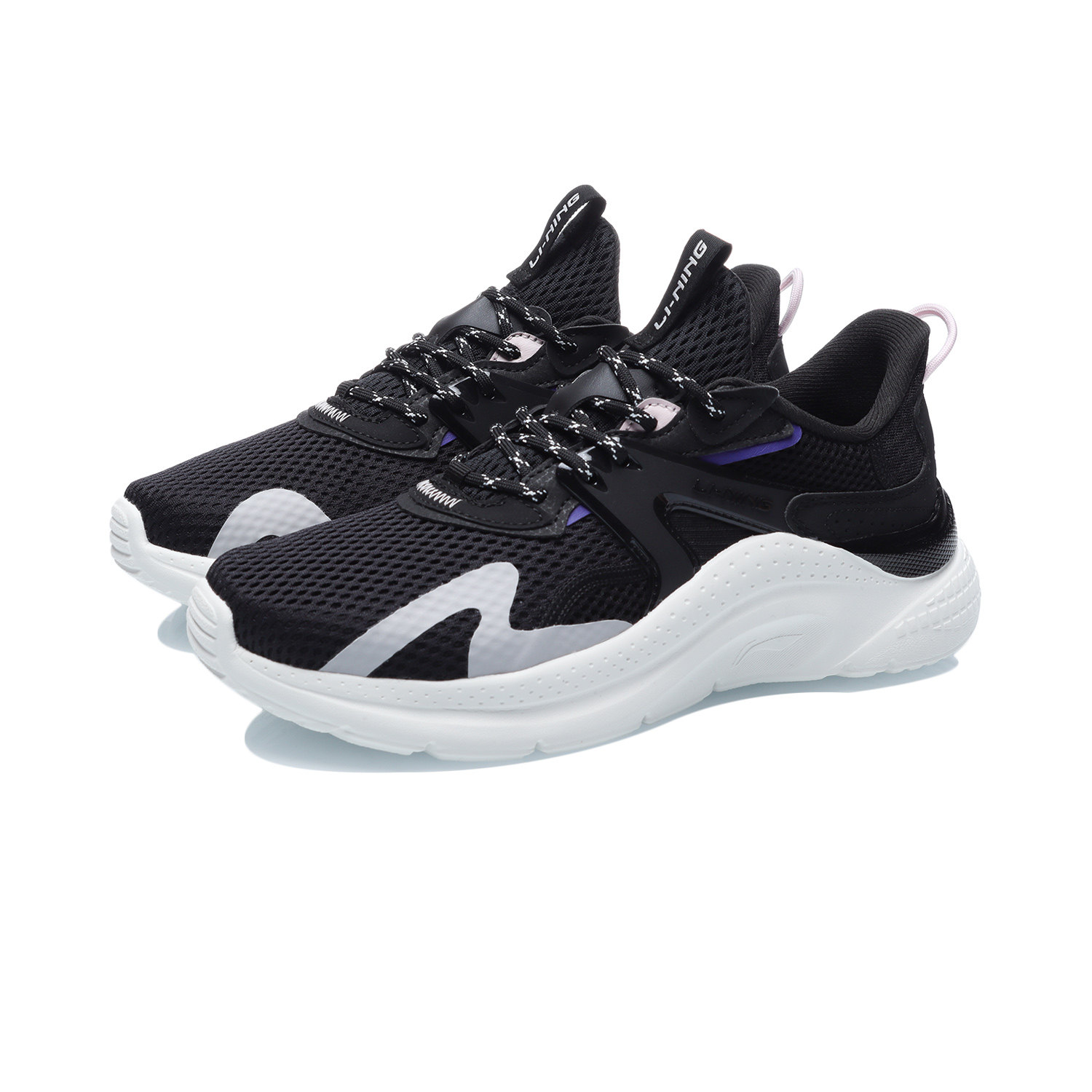 中国李宁2023女子跑步流云轻质网面透气回弹系带休闲鞋aglr036