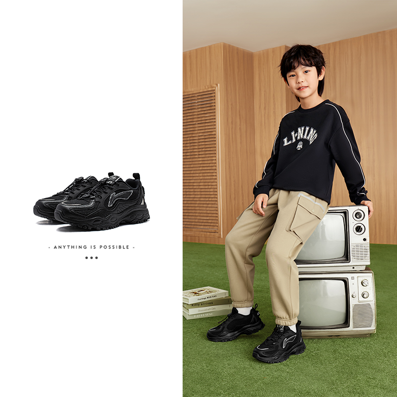 李宁男童减震休闲透气运动鞋潮流