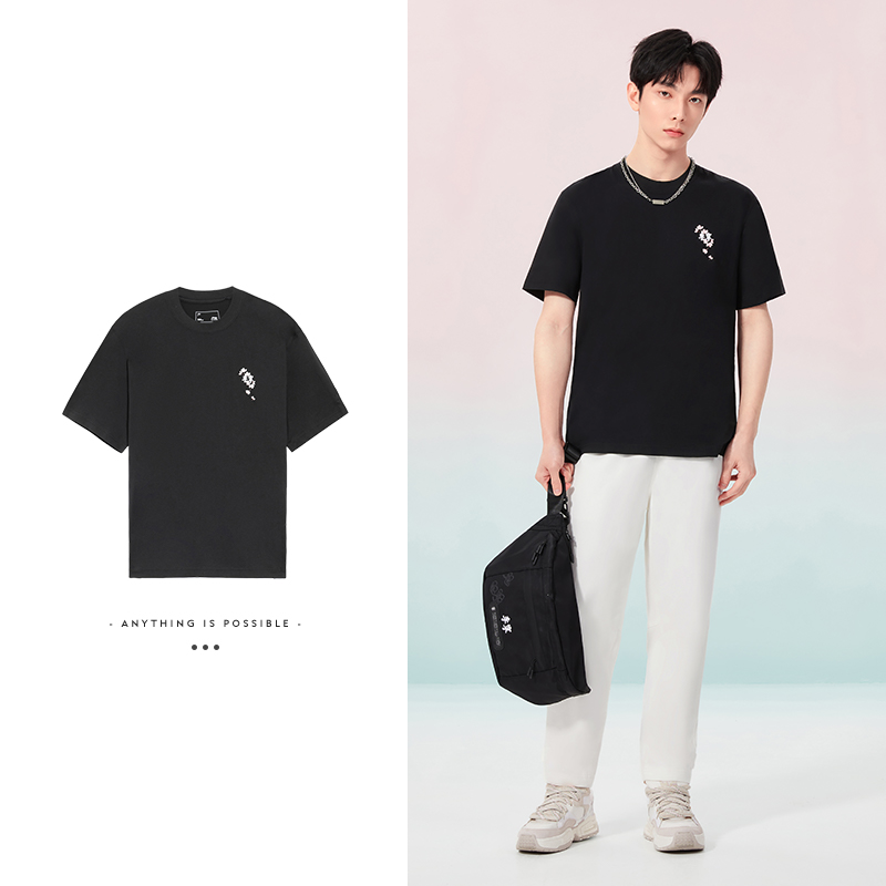 李宁樱花男女同款短袖透气T恤