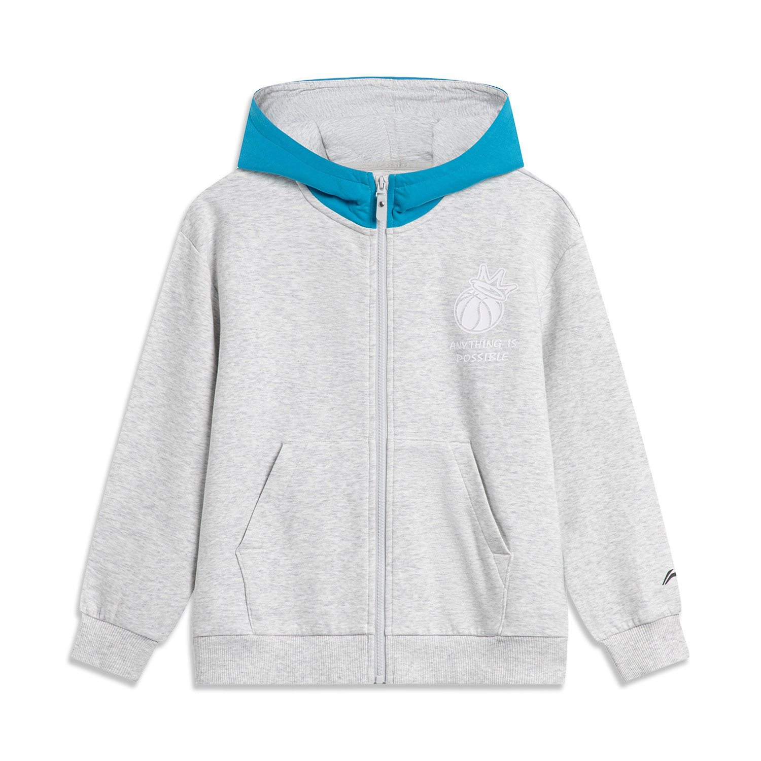 中国李宁男大童连帽卫衣2024春季新品篮球系列运动外套ywdu007