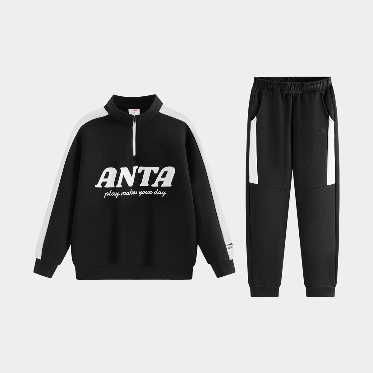 ANTA/安踏冬季新款男大童户外时尚休闲百搭针织运动套装352538724