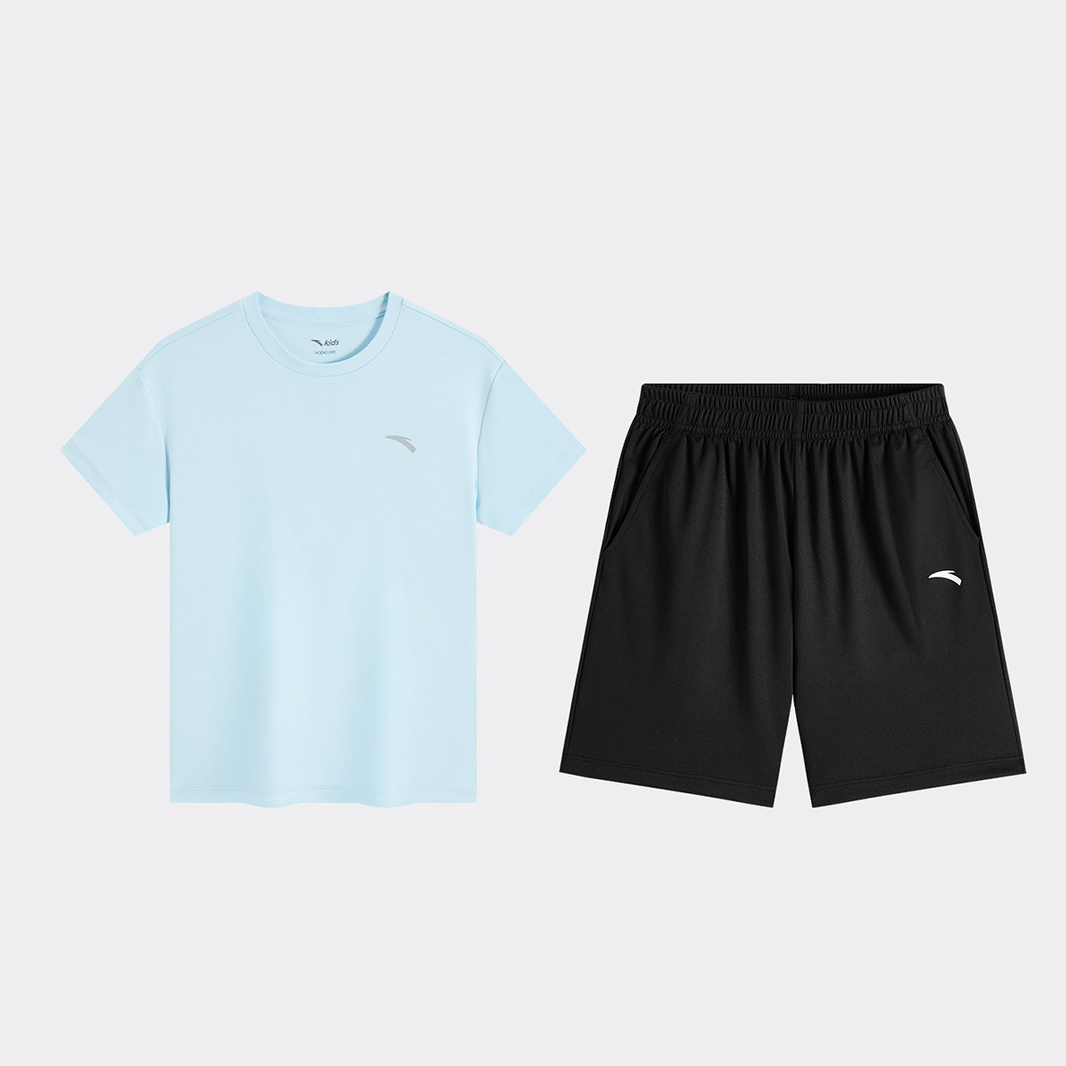 安踏夏季舒适儿童跑步运动套装