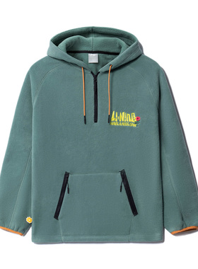 中国李宁都市卫衣2023春季新款男女套头连帽摇粒绒外套AWBR015