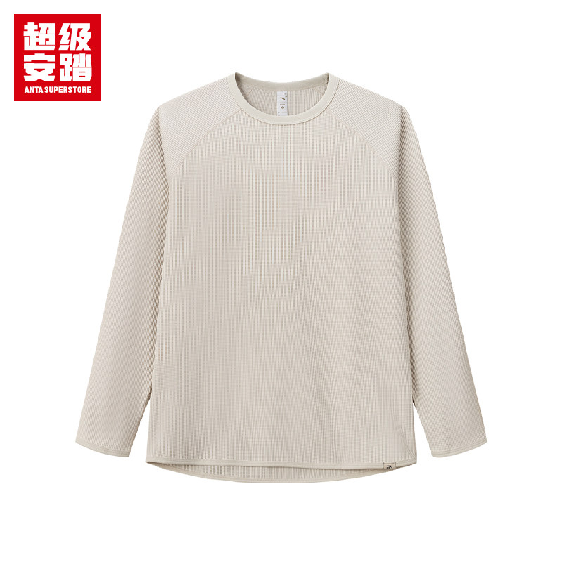 ANTA/安踏男子休闲日常百搭圆领长袖针织长T恤卫衣内搭152618406U