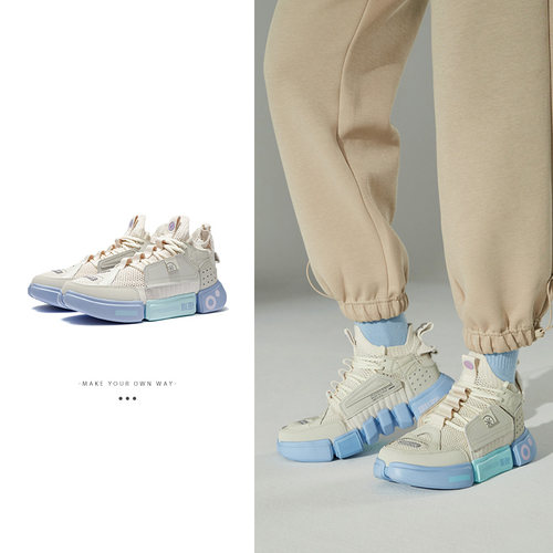 李宁悟道女生运动透气中帮文化鞋