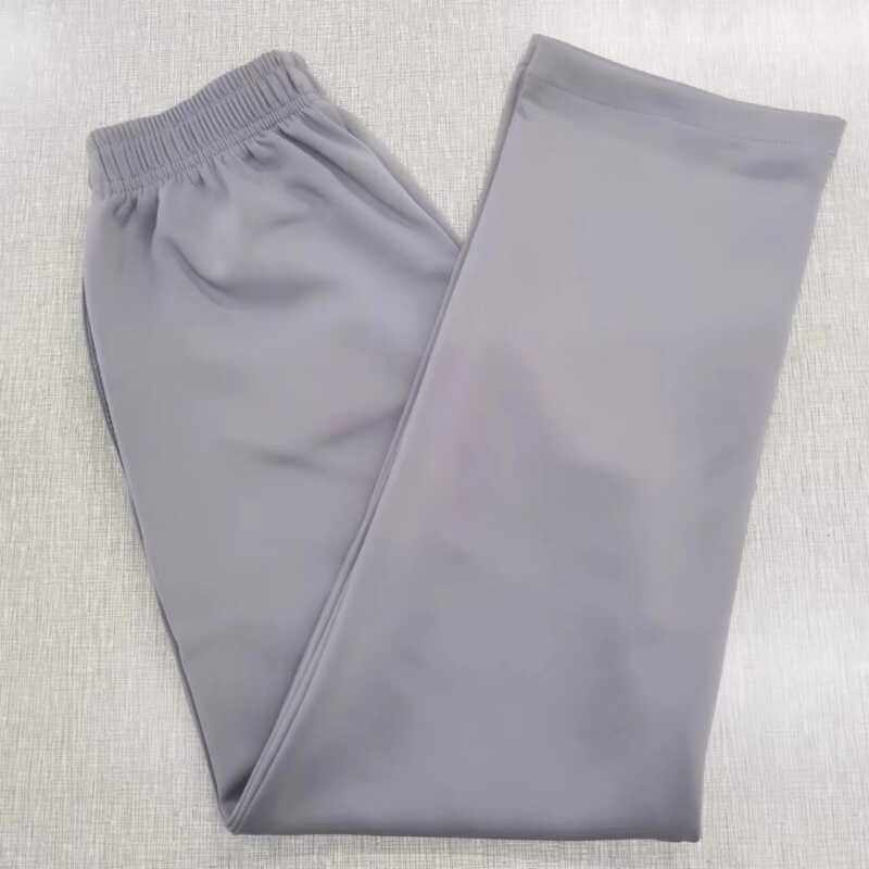 定做初高中小学生校服裤子银灰色春秋款直筒运动裤男女学生长裤