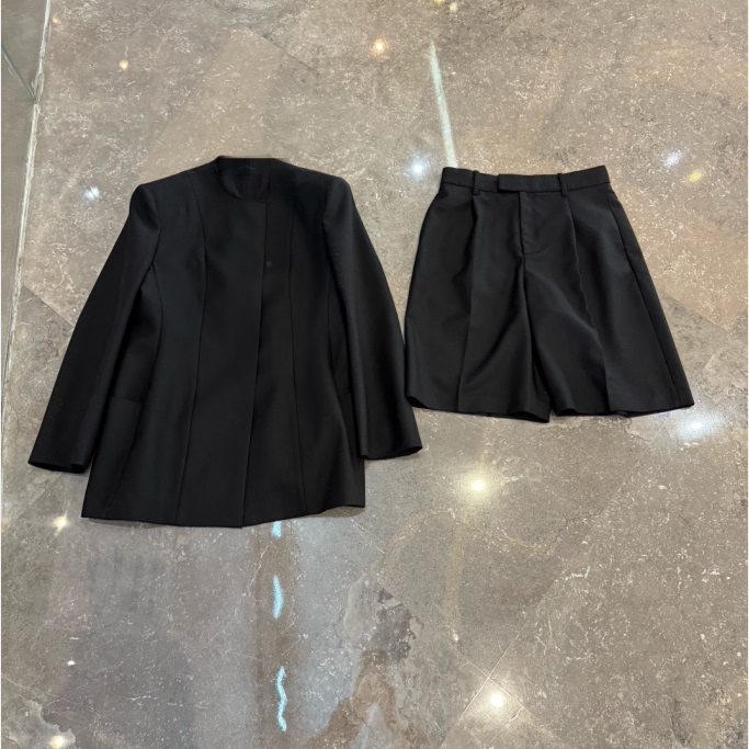 意大利marzotto宽松沙漏型羊毛西装外套|短裤