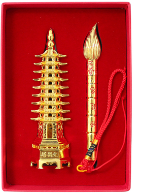 合金文昌塔文昌笔金榜题名 状元文昌笔 文昌塔家居摆件