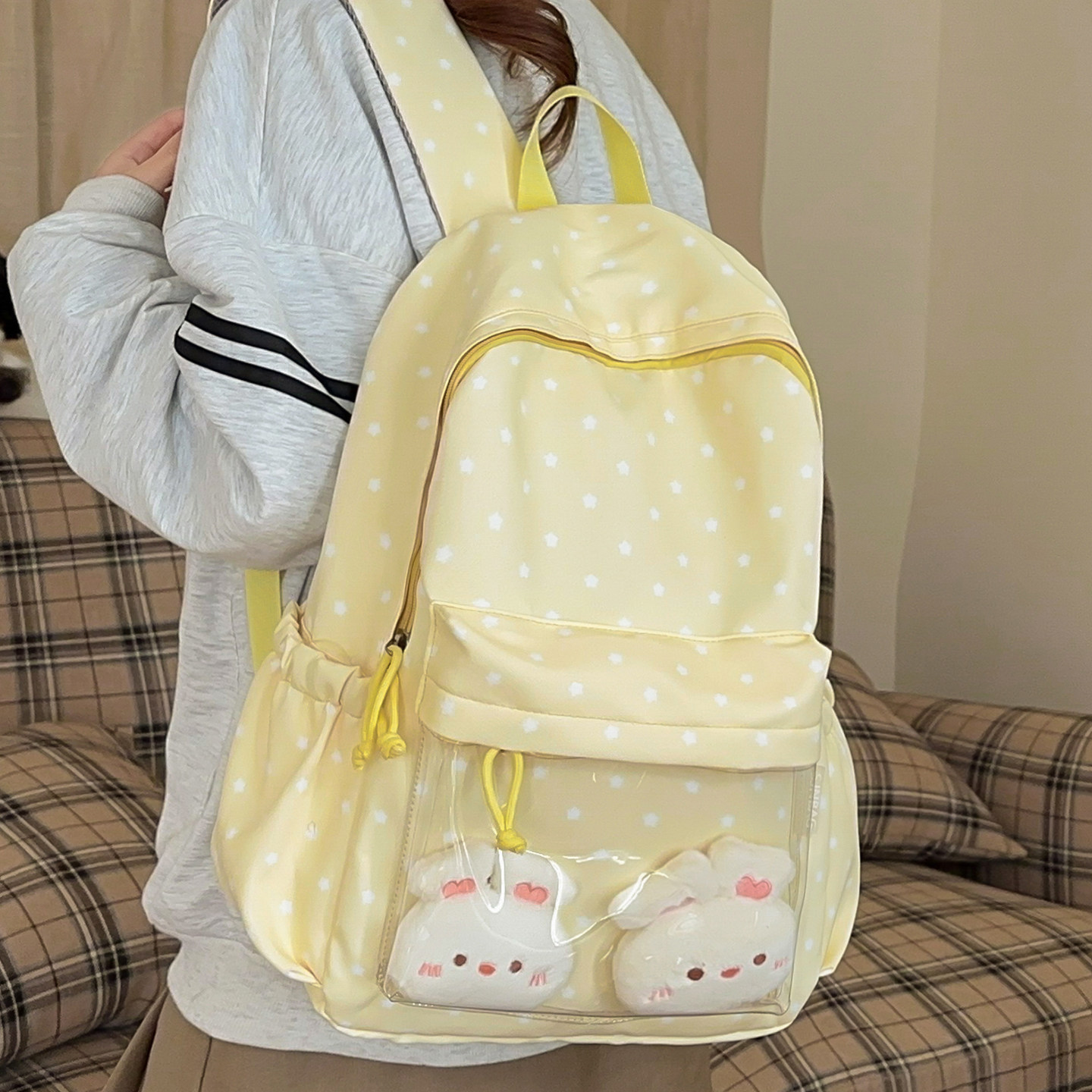 少女风波点双肩包女学生书包可爱二次元痛包轻便高颜值通勤背包女