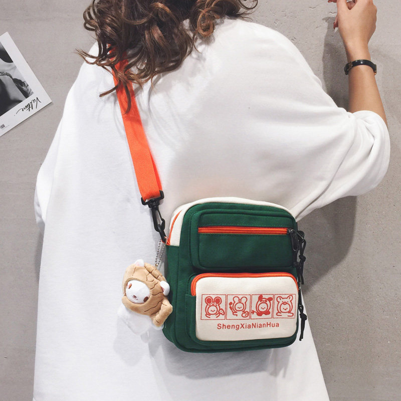 可爱帆布小包包女2026新款日系ins百搭学生少女街头单肩斜挎包潮