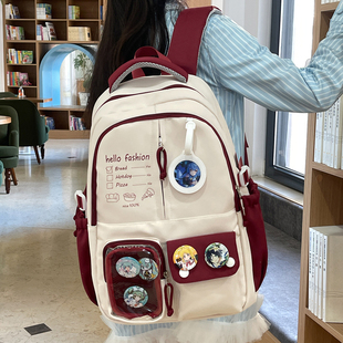 日系可爱书包初中女生小学生透明痛包韩版背包高中生大容量双肩包