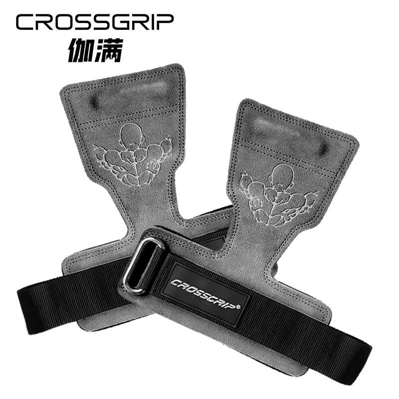Crossgrip伽满鬼背力学牛皮助力带刀锋助力带硬拉手套护掌