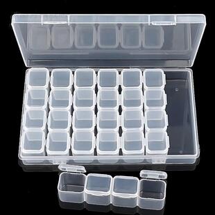 美甲工具饰品收纳盒饰品分装28格透明色可拆卸盒子收纳盒