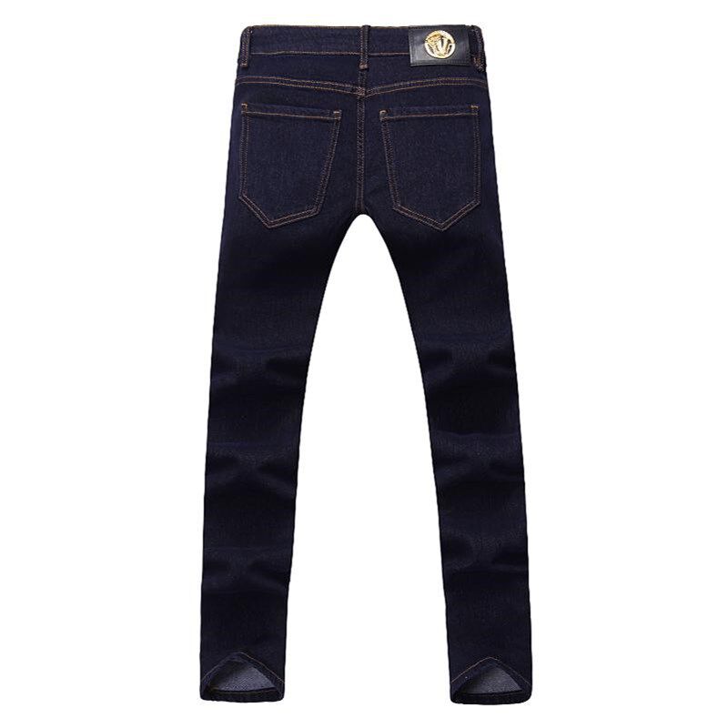 2024新款秋冬款深蓝色牛仔裤男修身小脚弹力裤子水洗潮牌高端百搭