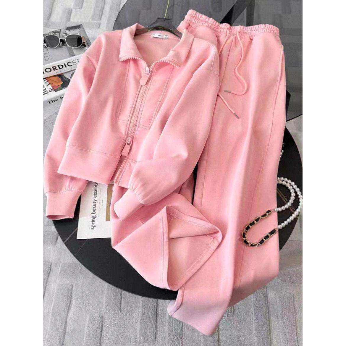 欧洲站高级感卫衣休闲时尚套装女2025春秋冬新款运动阔腿裤两件套