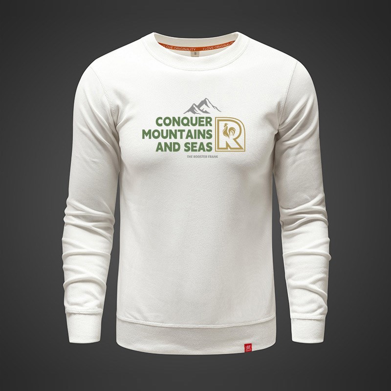 MAROLIO~品质!休闲宽松圆领卫衣男秋冬季加绒大码长袖T恤潮