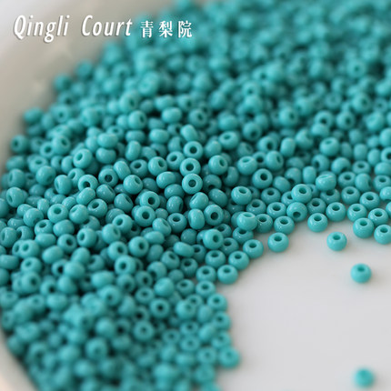 捷克进口宝仕奥实色蓝绿色米珠3mm手工DIY串珠项链手链玻璃珠材料