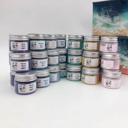 一花木手作 树脂海洋画颜料 云母粉 珠光粉 流体画白色色膏